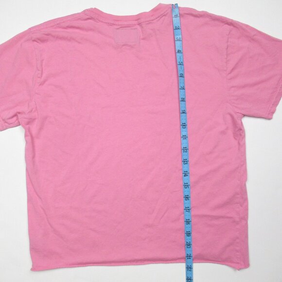 Anthropologie Retro Brand Varsity Graphic Short-Sleeve T-Shirt Bowie Pink S - Picture 3 of 7